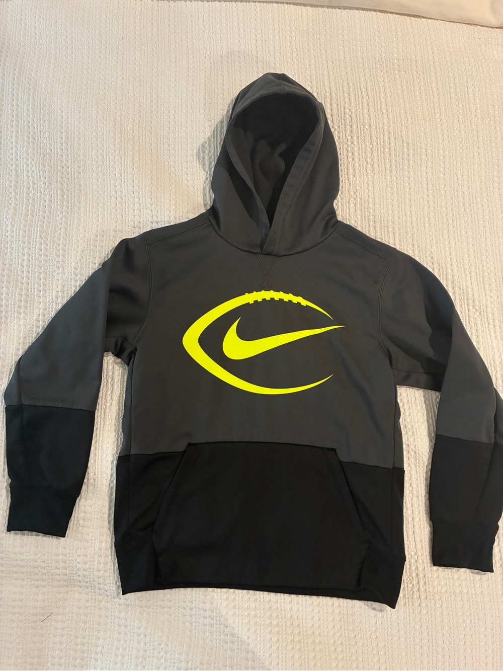 Nike Boy’s Gray & Black Football Logo Hoodie